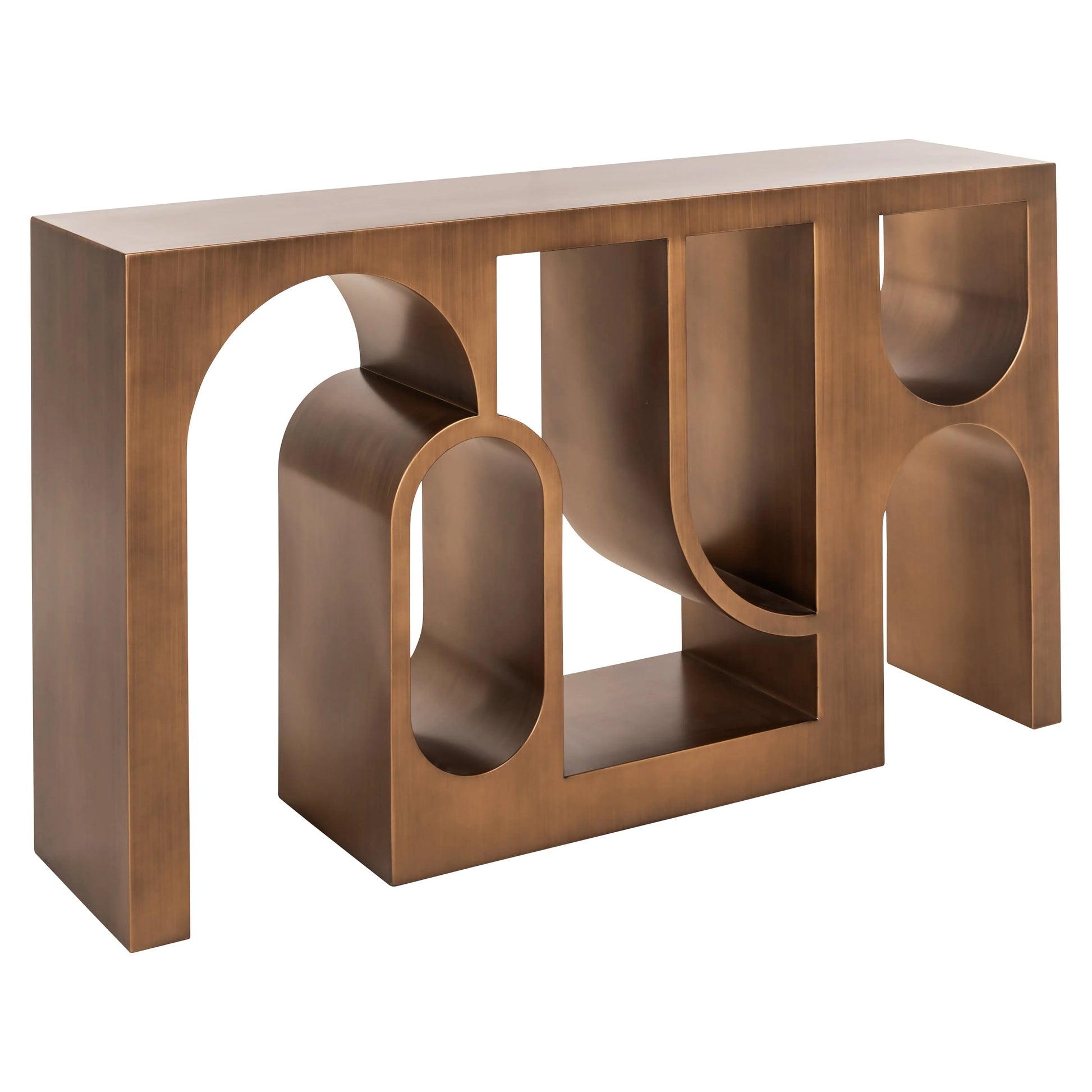 Richmond Interiors Lugano Console Table in Brushed Gold  Nicholas John Interiors