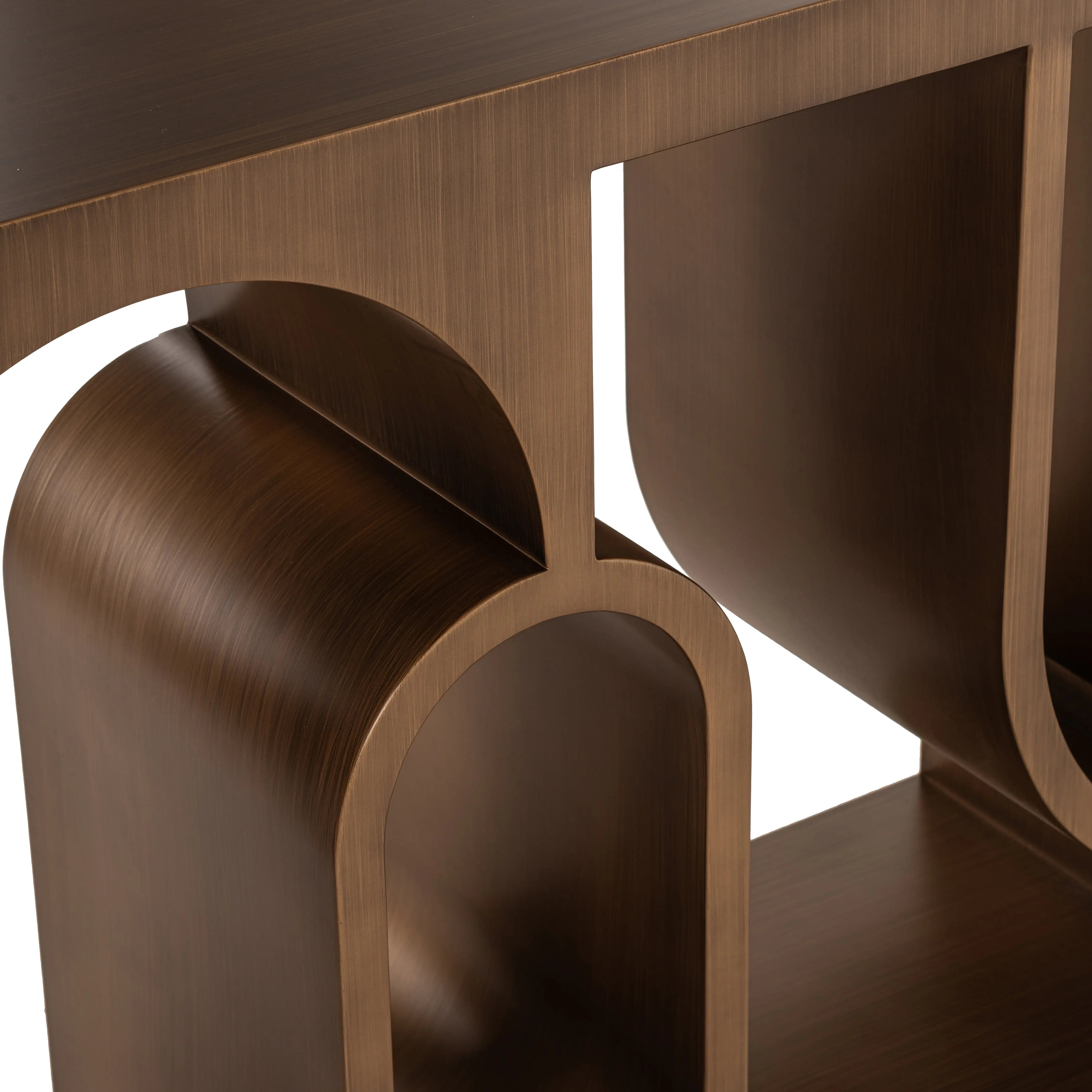 Richmond Interiors Lugano Console Table in Brushed Gold  Nicholas John Interiors