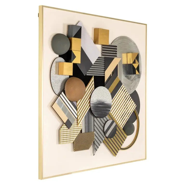 Richmond Interiors 3D Block Wall Art – Gold Framed Abstract Design  Nicholas John Interiors