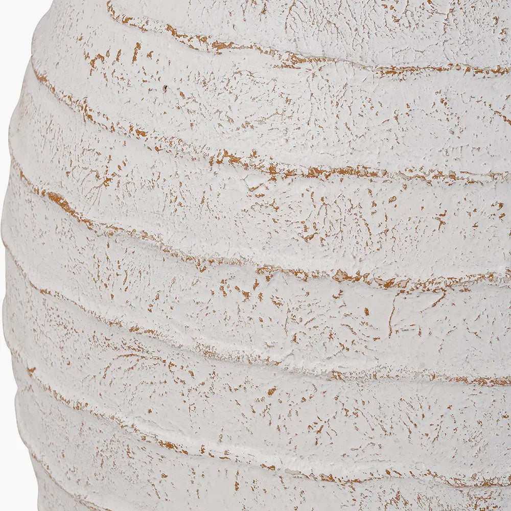 White Wash Fibrestone Decorative Ribbed Vase Large Pacific Lifestyle