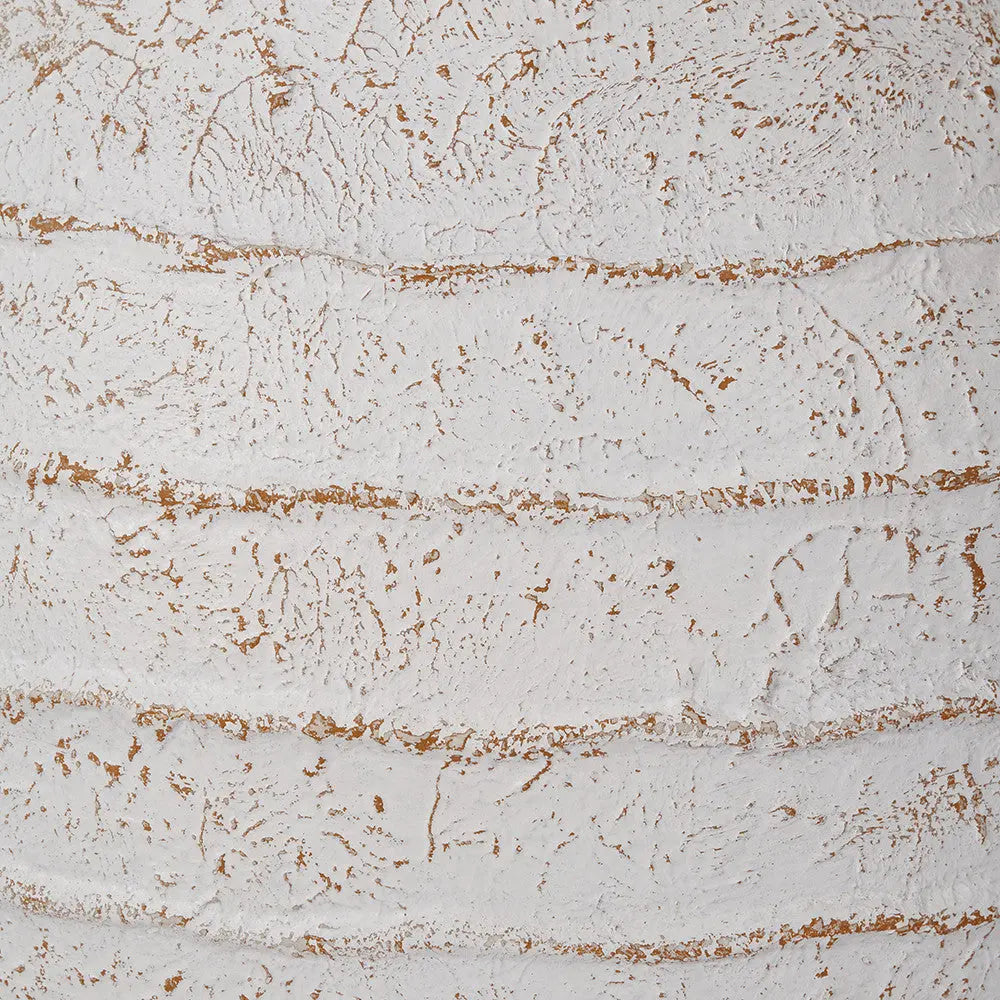 White Wash Fibrestone Decorative Ribbed Vase Large Pacific Lifestyle