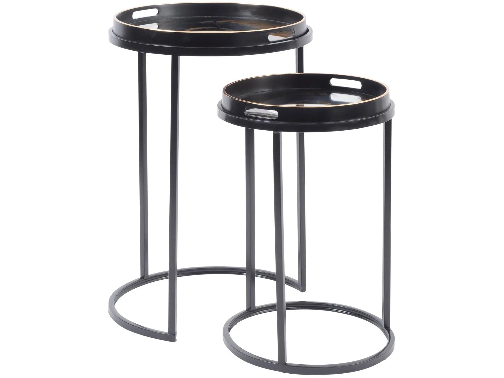 Gold Swirl Set of 2 Side Tray Tables  Nicholas John Interiors