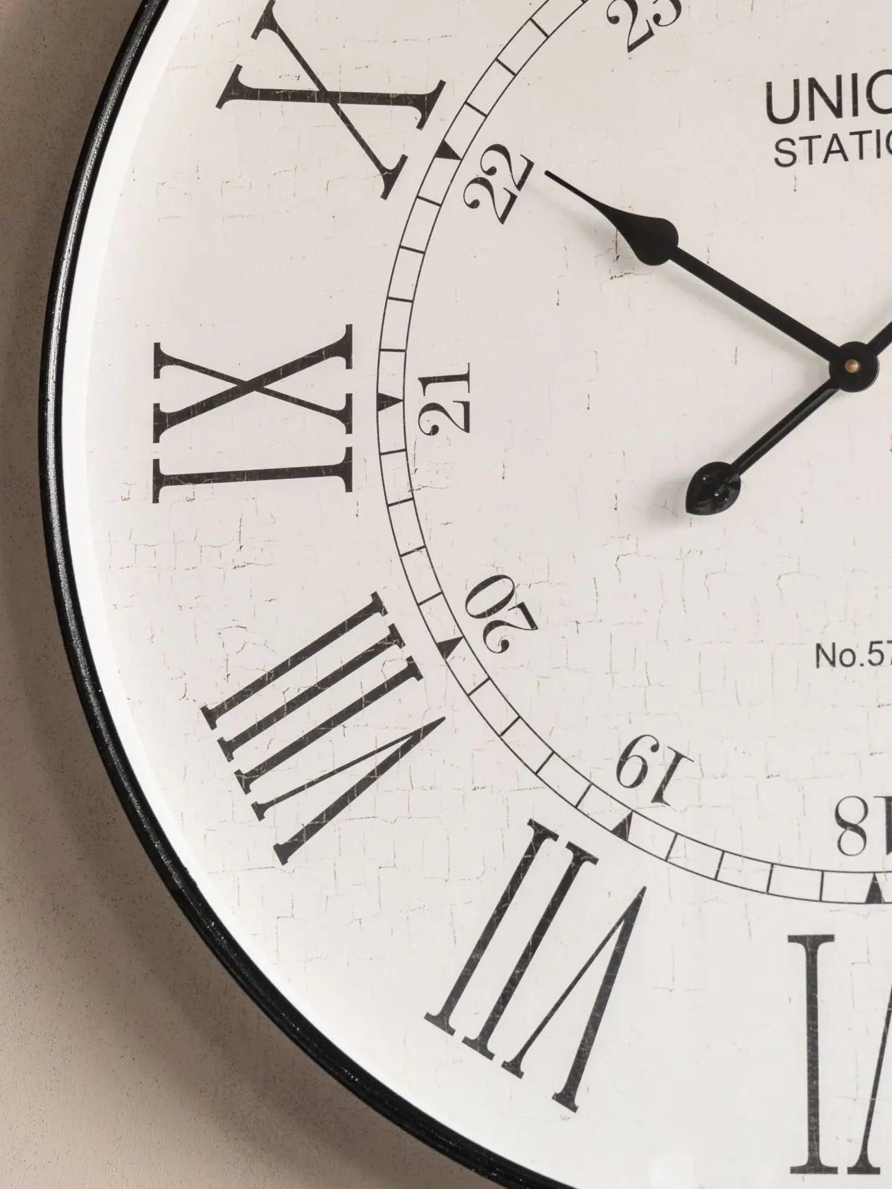 Antique Black Wall Clock  Nicholas John Interiors