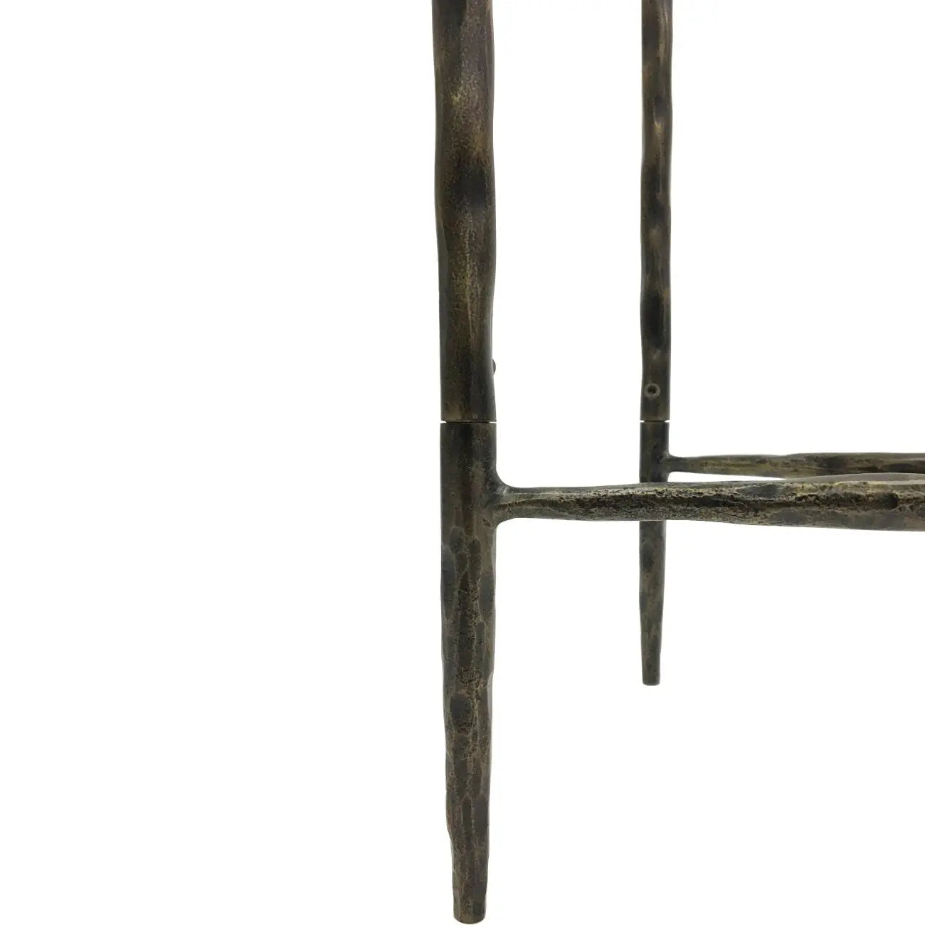 Patterton Hand Forged Console Table Dark Bronze with Glass Top - Small  Nicholas John Interiors