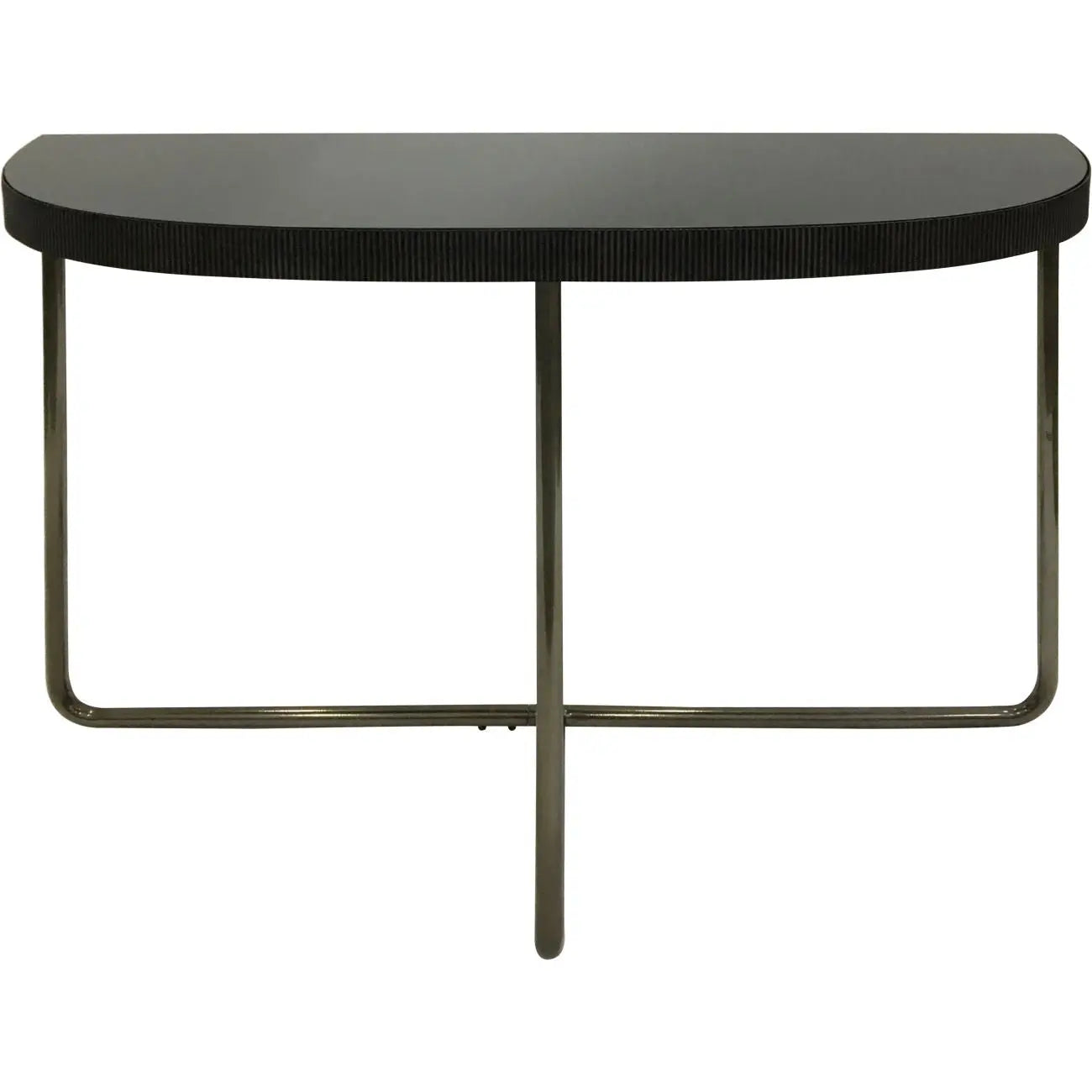 Knightswood Half Moon Console Table with Black Tinted Glass  Nicholas John Interiors