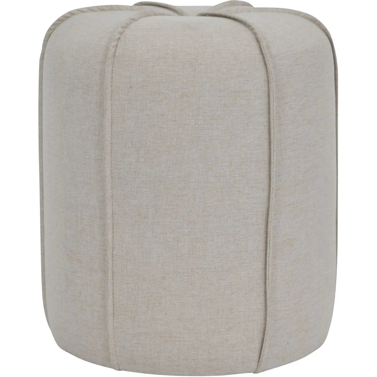 Seamed Button Stool in Oatmeal Fabric  Nicholas John Interiors