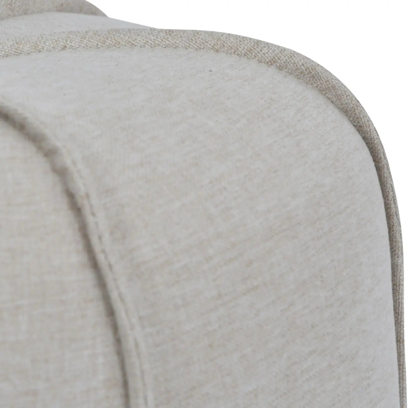Seamed Button Stool in Oatmeal Fabric  Nicholas John Interiors