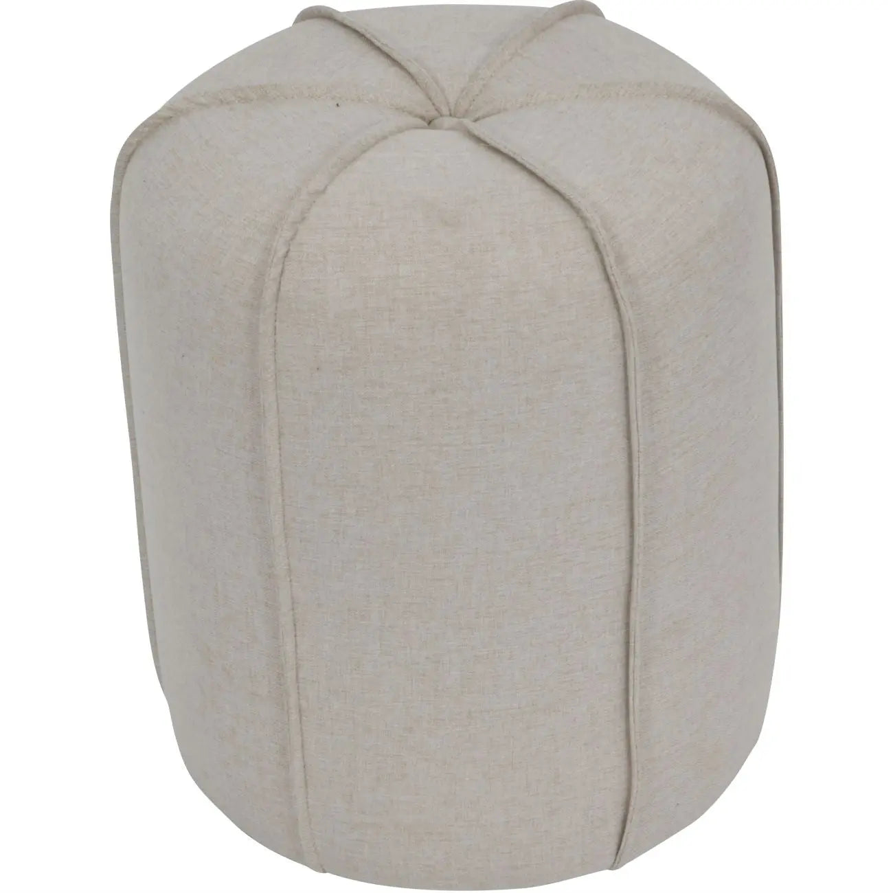 Seamed Button Stool in Oatmeal Fabric  Nicholas John Interiors
