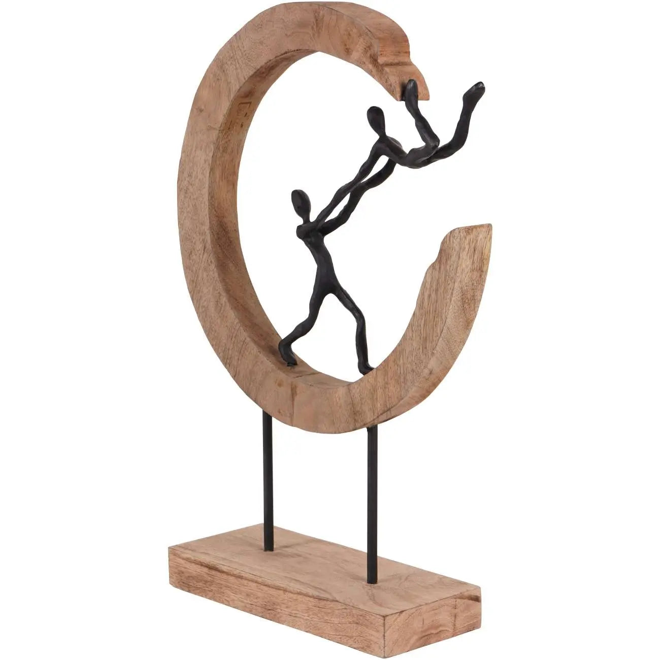 Playful People in Sculpture on Wooden Stand  Nicholas John Interiors