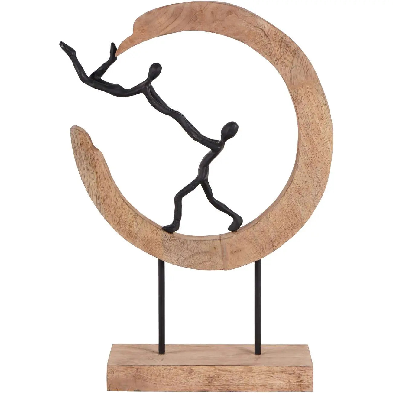 Playful People in Sculpture on Wooden Stand  Nicholas John Interiors