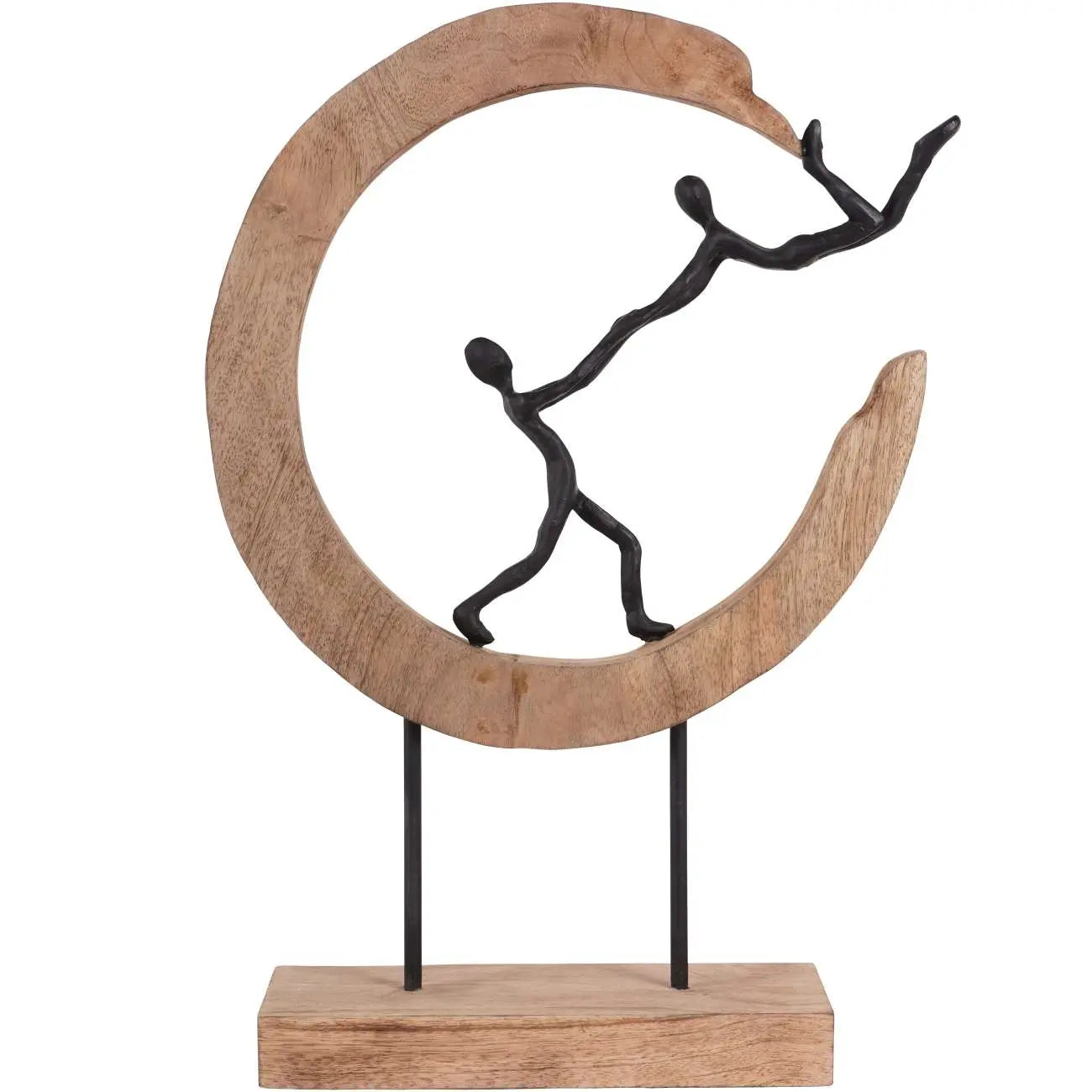 Playful People in Sculpture on Wooden Stand  Nicholas John Interiors