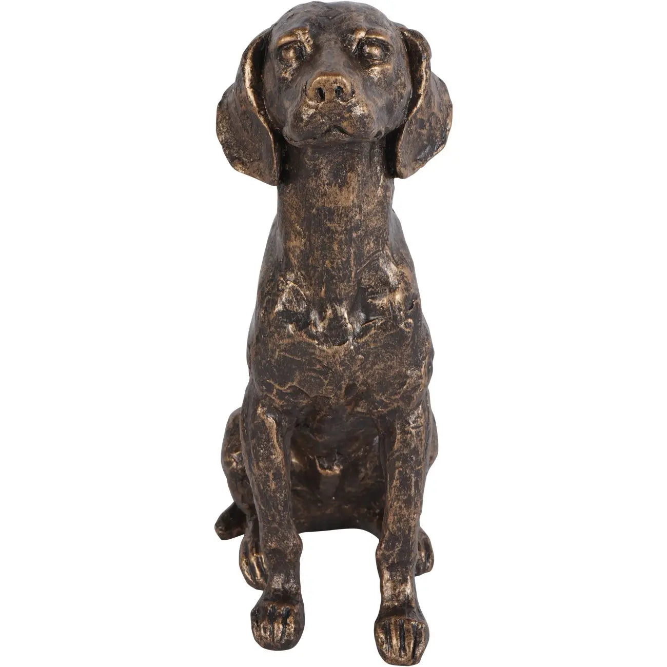 Windham Bronze Large Sitting Dog Sculpture  Nicholas John Interiors
