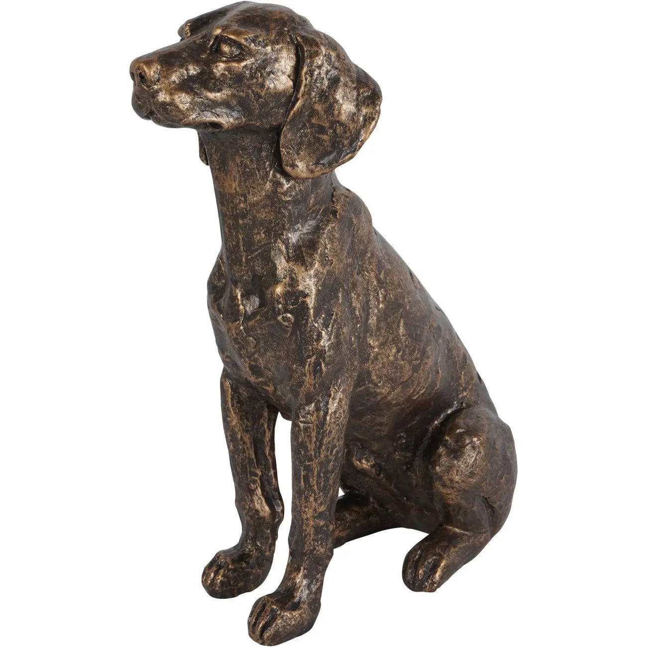Windham Bronze Large Sitting Dog Sculpture  Nicholas John Interiors