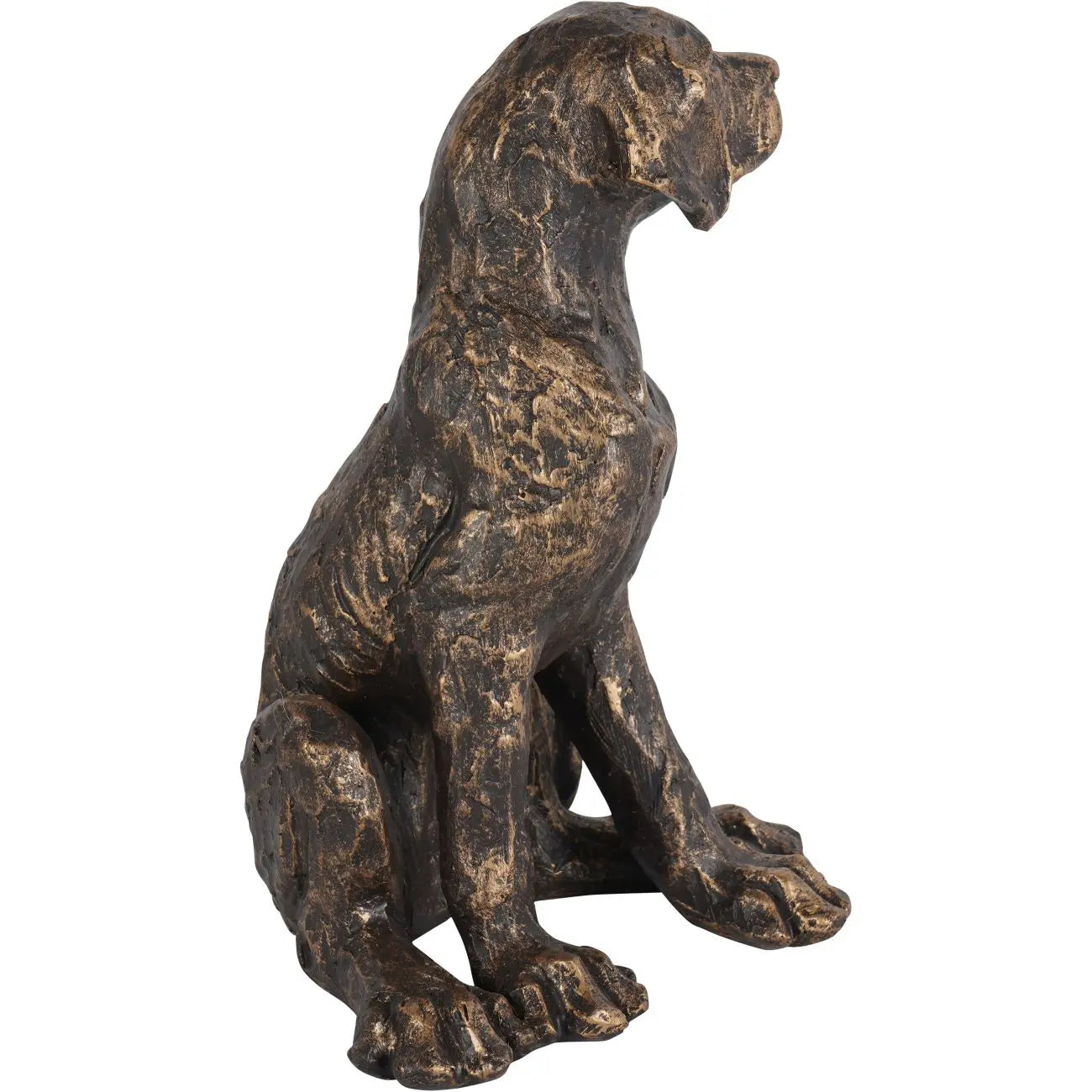 Windham Bronze Small Sitting Dog Sculpture  Nicholas John Interiors