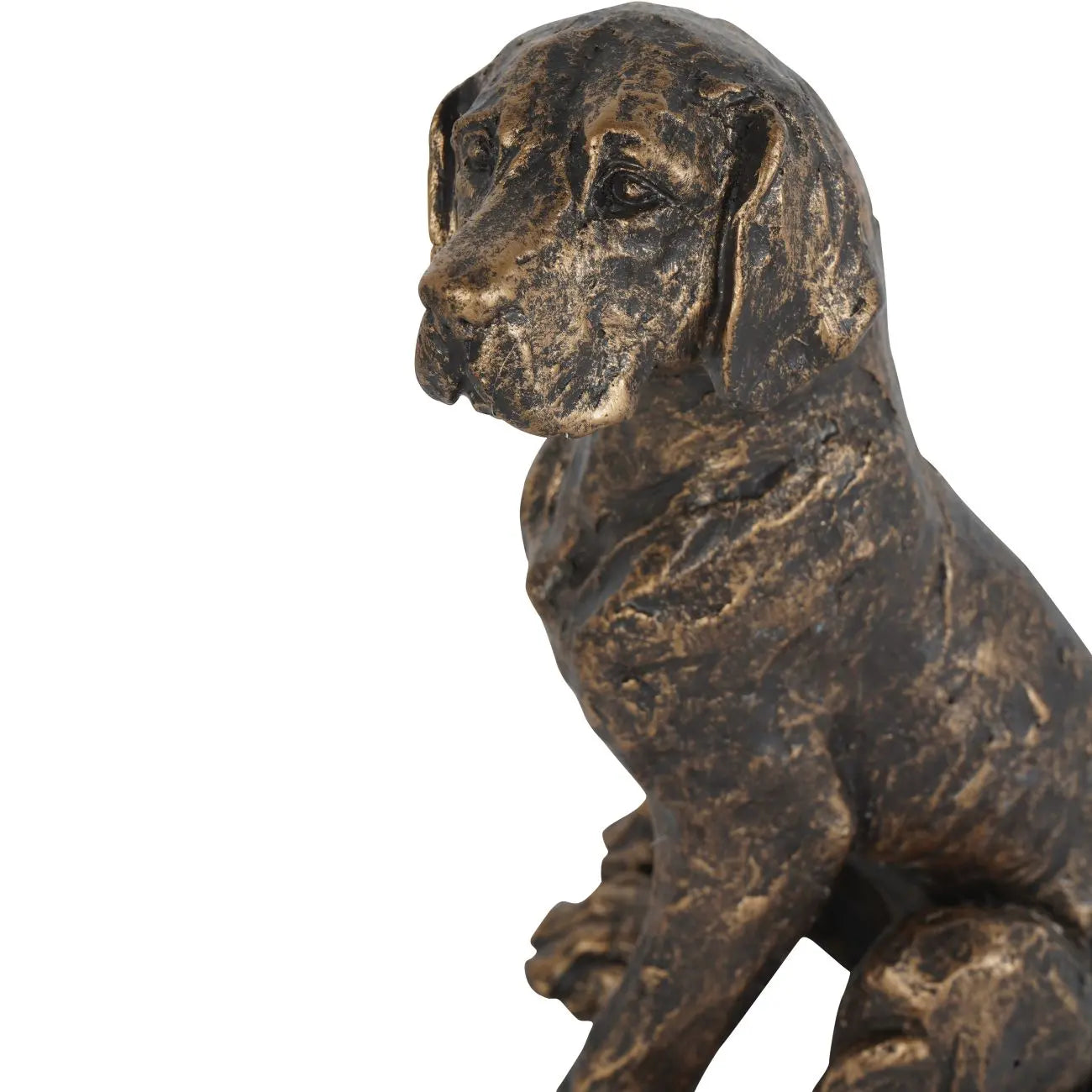 Windham Bronze Small Sitting Dog Sculpture  Nicholas John Interiors