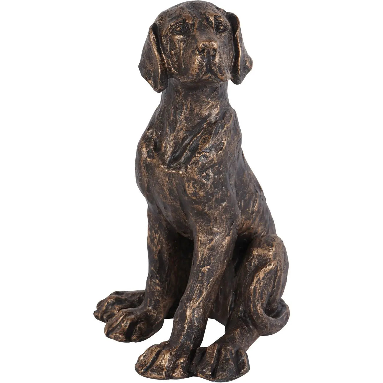 Windham Bronze Small Sitting Dog Sculpture  Nicholas John Interiors