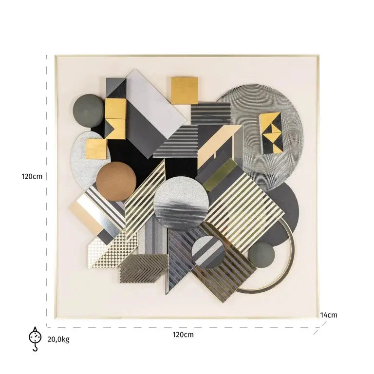 Richmond Interiors 3D Block Wall Art – Gold Framed Abstract Design  Nicholas John Interiors
