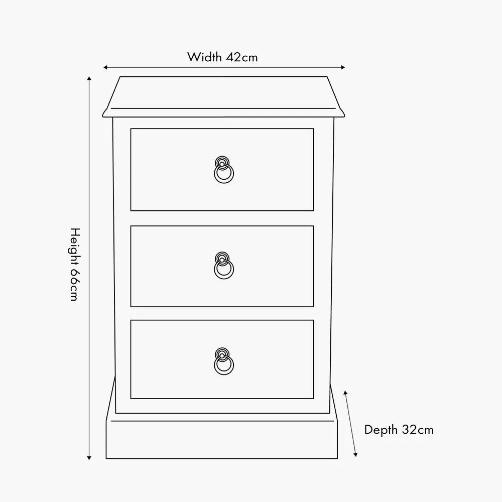 Loft Blue Multicoloured Pine Wood 3 Drawer Unit  Nicholas John Interiors
