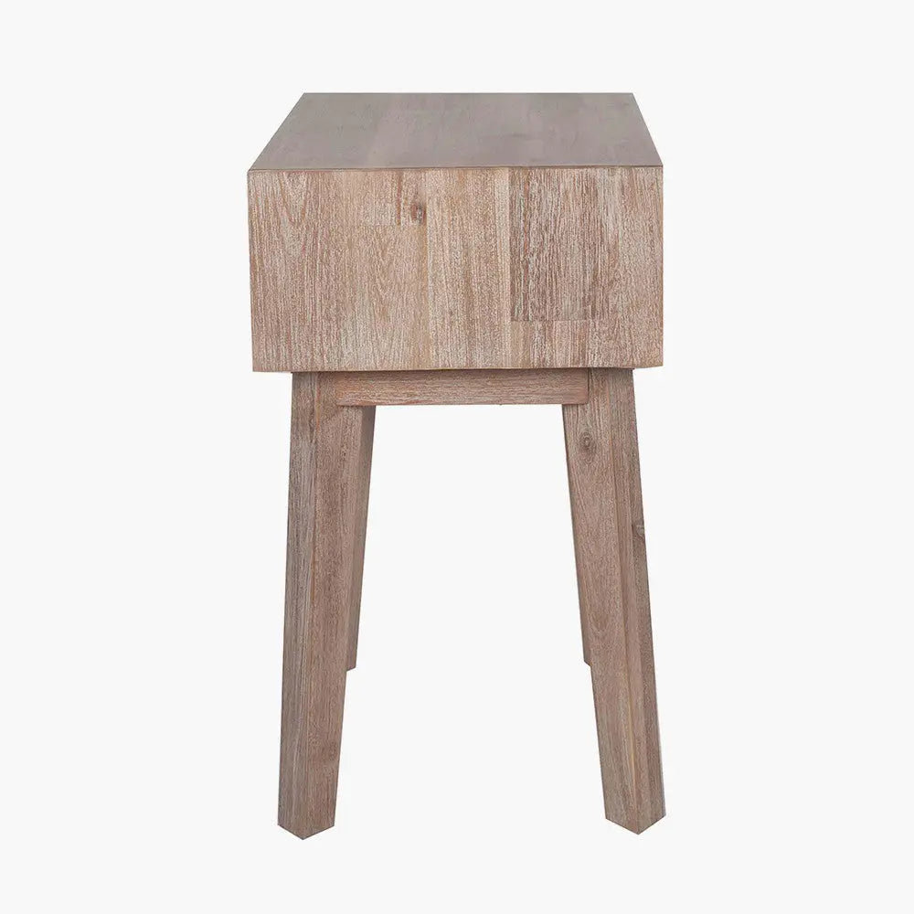 Kalmar Sand Wash Acacia Wood 1 Drawer Unit  Nicholas John Interiors