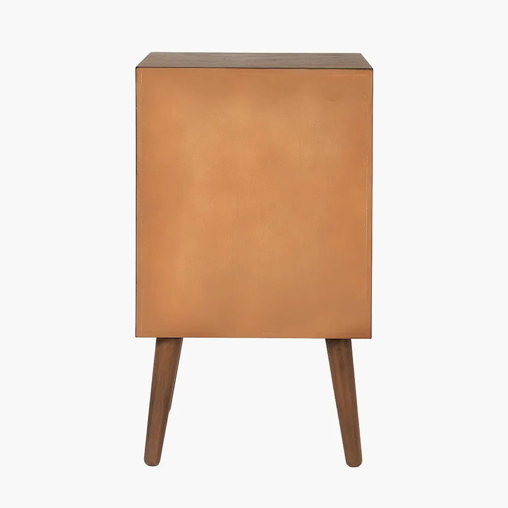 Klee Black Pine Wood 3 Drawer Bedside  Nicholas John Interiors