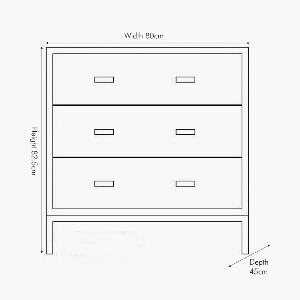 Ambroso Grey Wash Mango Wood and Silver Metal 3 Drawer Unit  Nicholas John Interiors