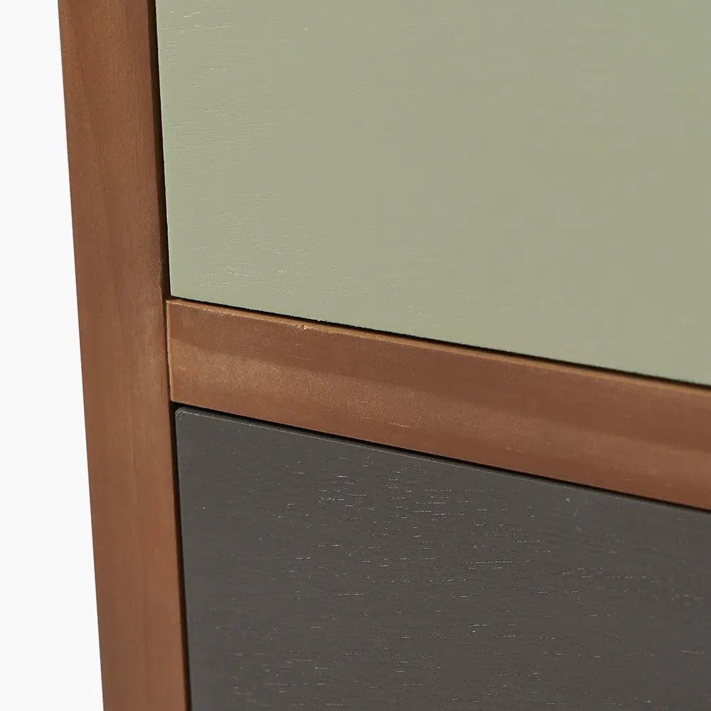 Loft Sage Multicoloured Pine Wood 4 Drawer Unit  Nicholas John Interiors