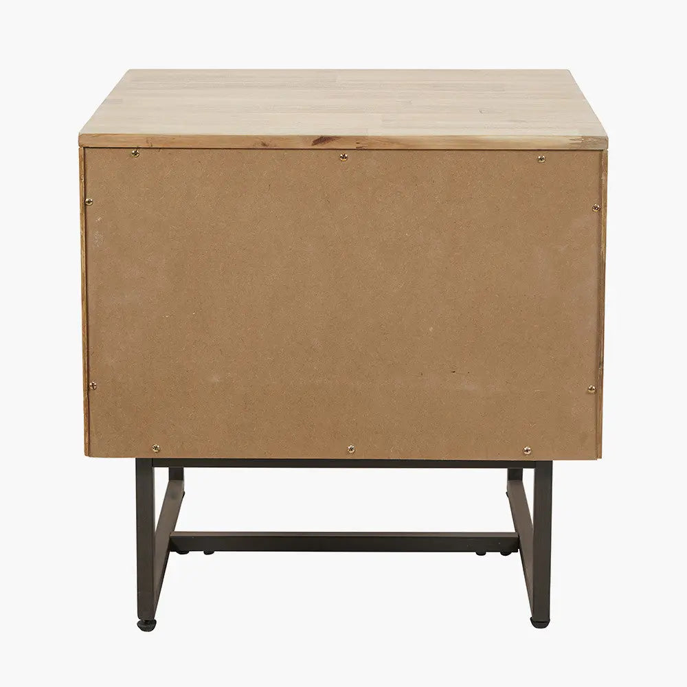 Marca Sand Wash Acacia Wood 1 Drawer 1 Shelf Unit  Nicholas John Interiors