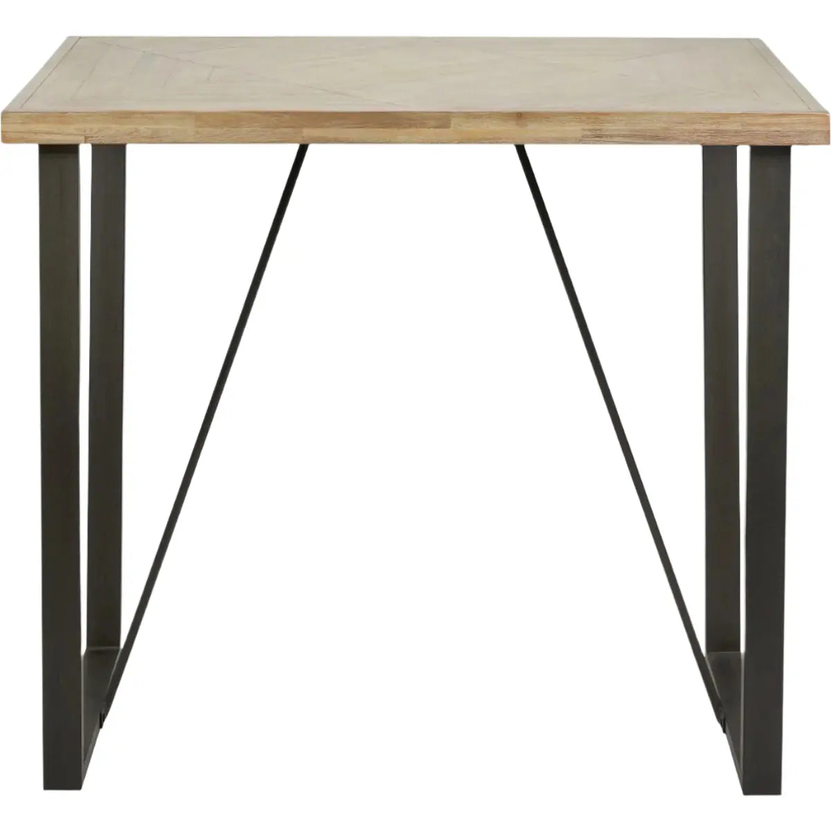 Marca Sand Wash Acacia Wood and Black Metal Bar Table  Nicholas John Interiors