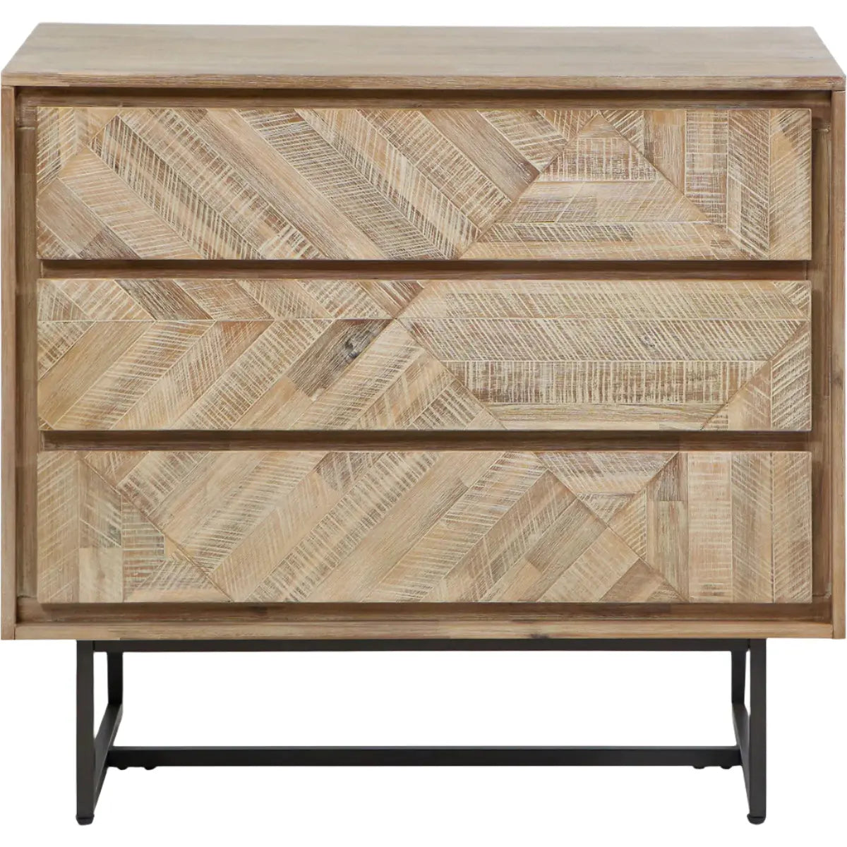 Marca Sand Wash Acacia Wood 3 Drawer Unit  Nicholas John Interiors