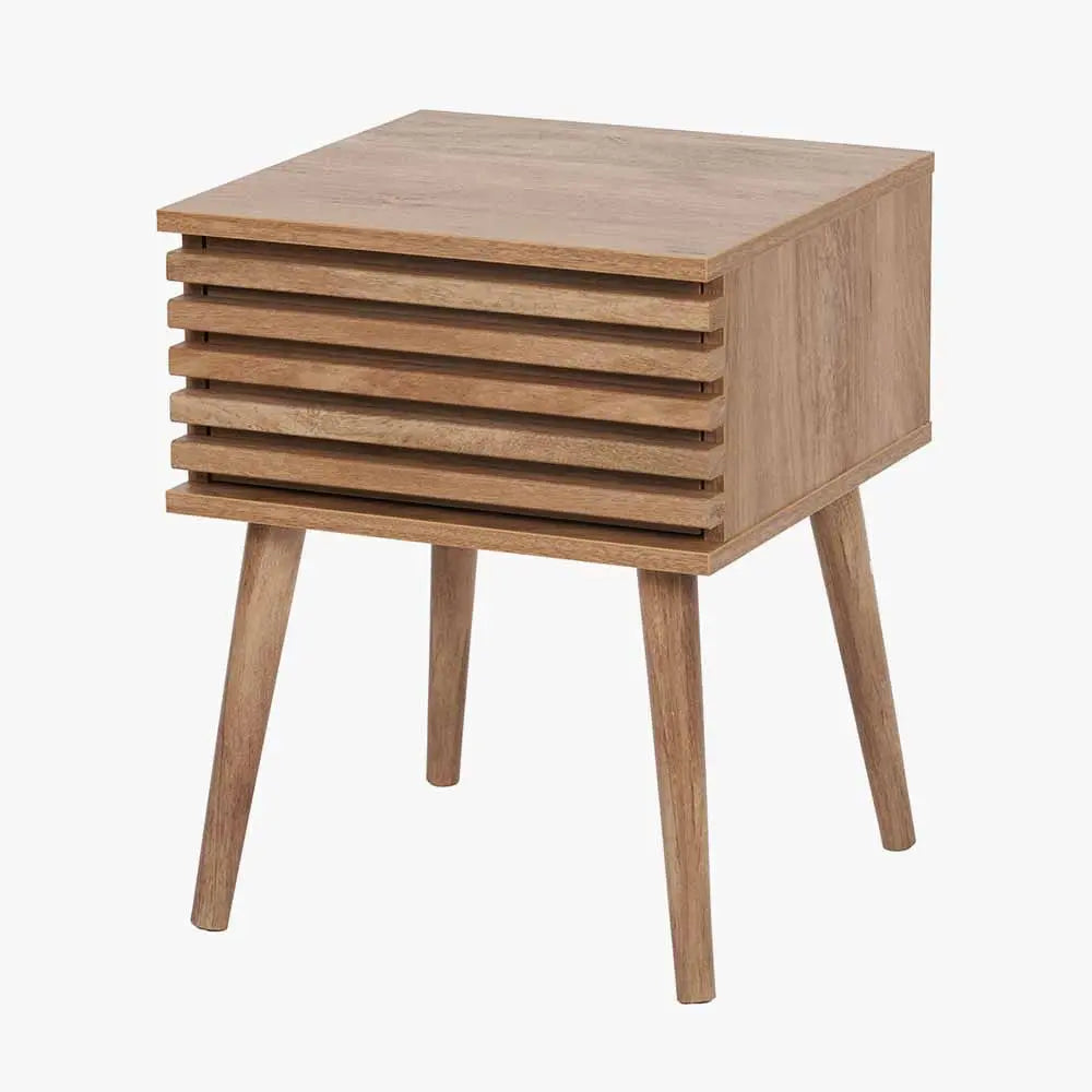 Larvik Natural Eucalyptus Wood 1 Drawer Unit  Nicholas John Interiors