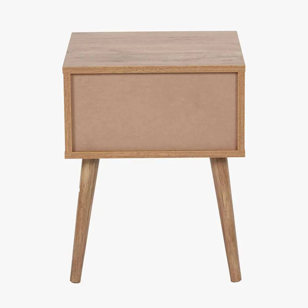 Larvik Natural Eucalyptus Wood 1 Drawer Unit  Nicholas John Interiors