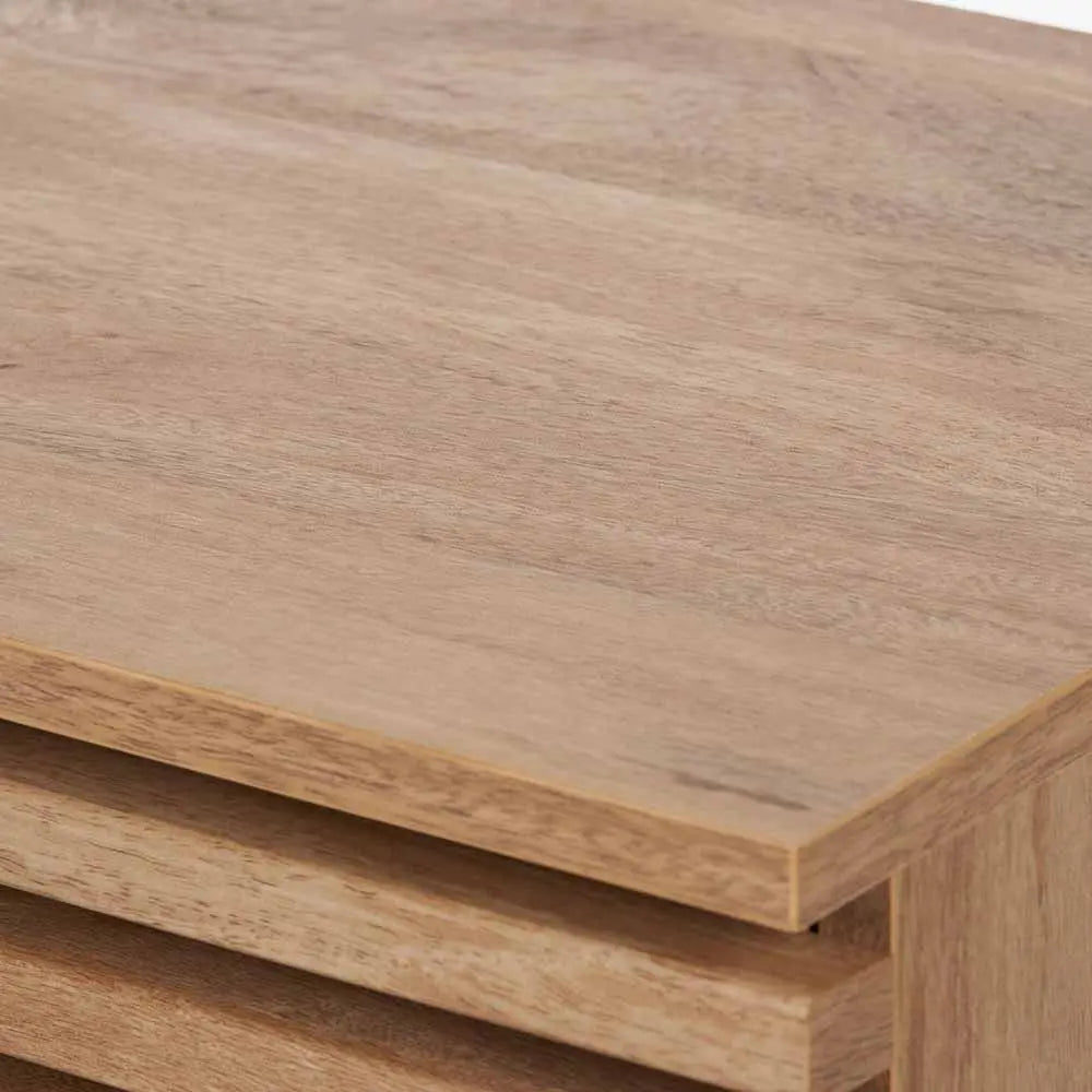 Larvik Natural Eucalyptus Wood 1 Drawer Unit  Nicholas John Interiors