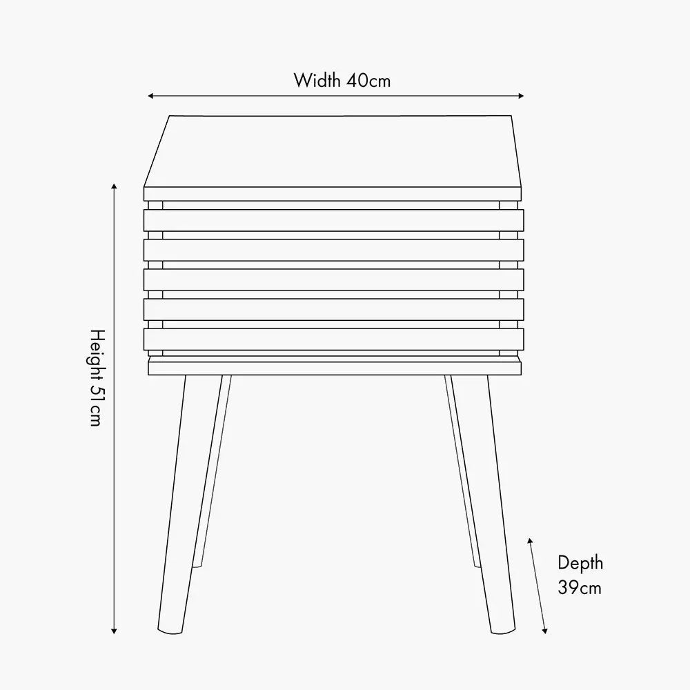 Larvik Natural Eucalyptus Wood 1 Drawer Unit  Nicholas John Interiors