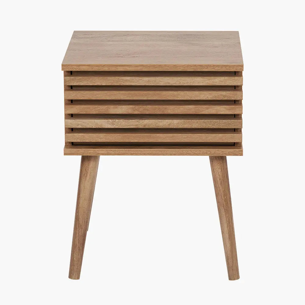 Larvik Natural Eucalyptus Wood 1 Drawer Unit  Nicholas John Interiors