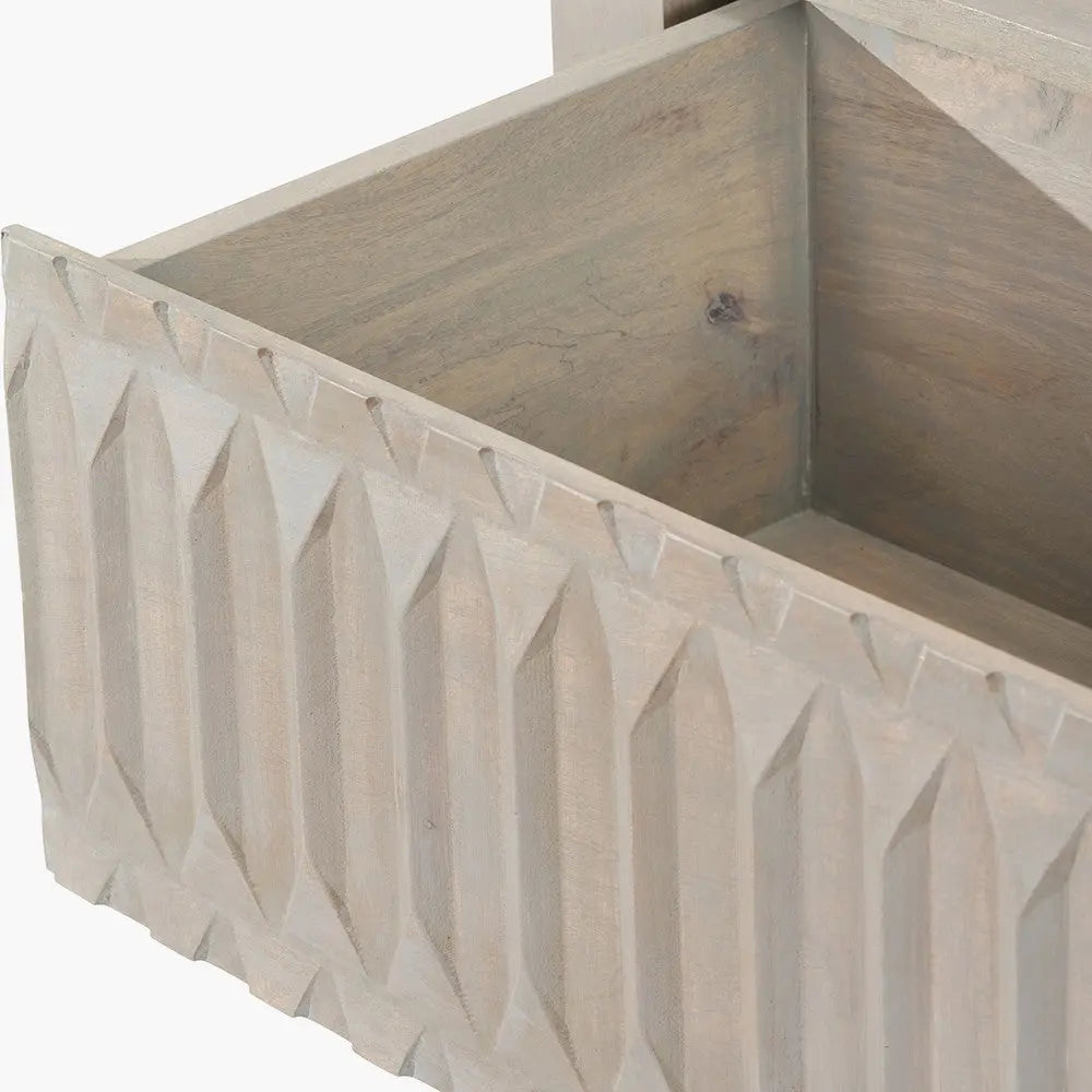 Khao Light Grey Mango Wood 1 Drawer Console Table  Nicholas John Interiors