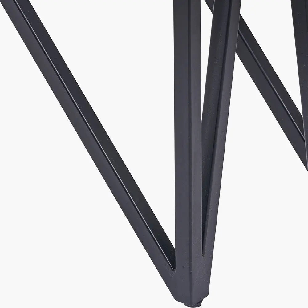 Verde Black Mango Wood and Stone Veneer 2 Drawer Console Table  Nicholas John Interiors