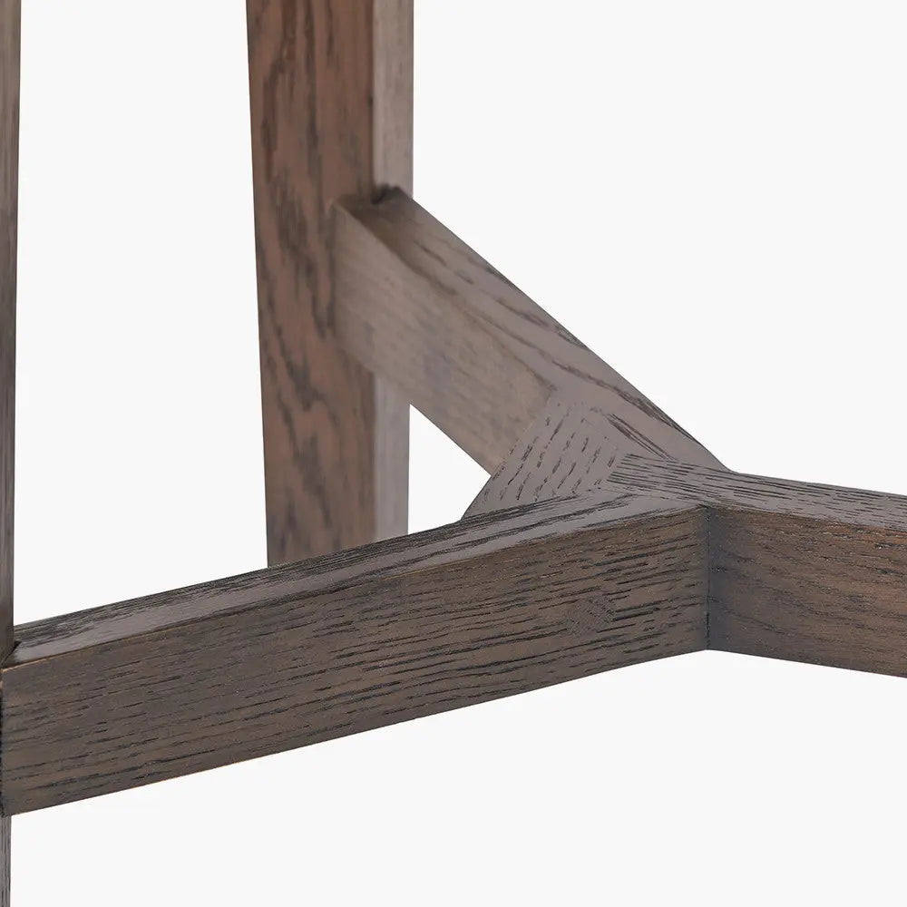 Raie Dark Brown Ribbed Oak and Pine Wood 1 Drawer Unit  Nicholas John Interiors