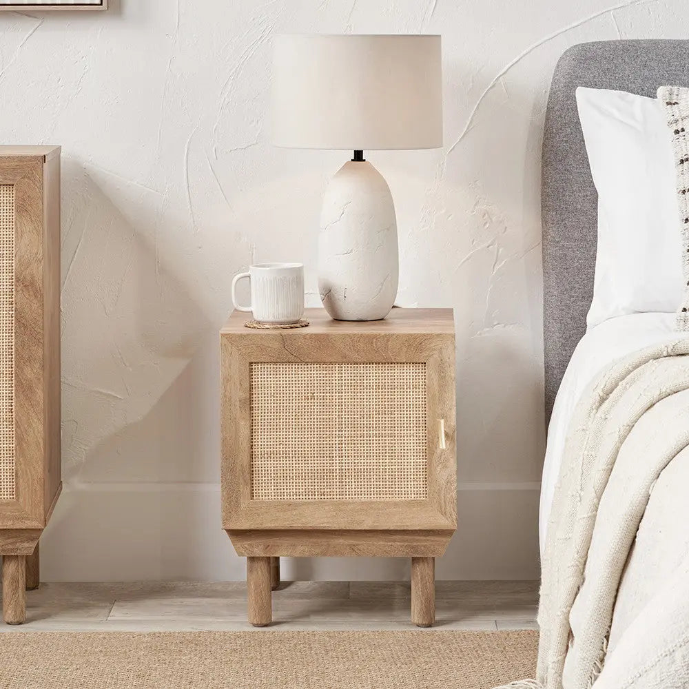 Henrik Natural Rattan 1 Door Cupboard Unit  Nicholas John Interiors