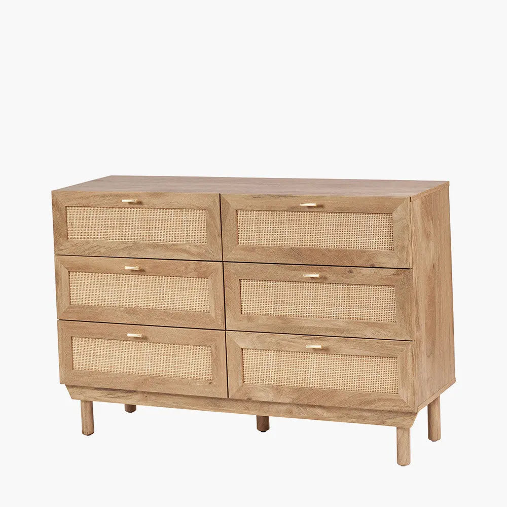 Henrik Natural Rattan 6 Drawer Unit  Nicholas John Interiors