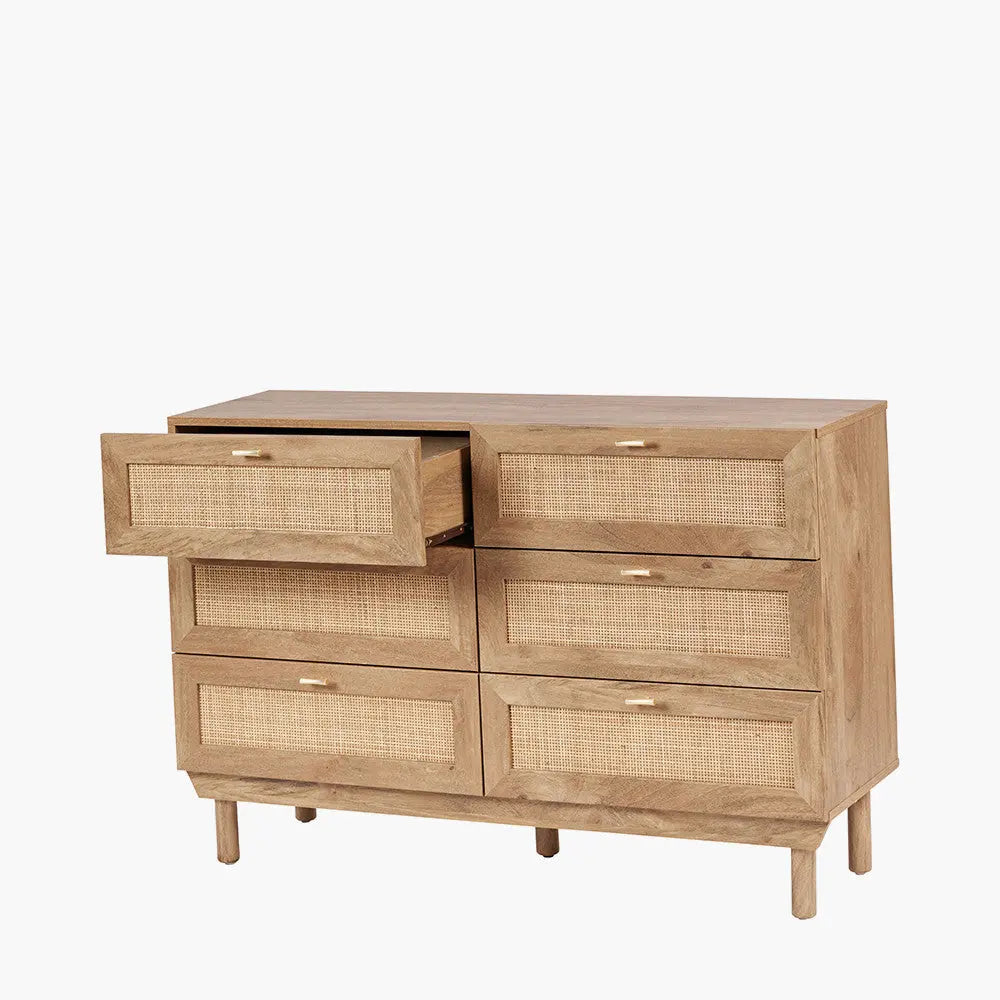 Henrik Natural Rattan 6 Drawer Unit  Nicholas John Interiors