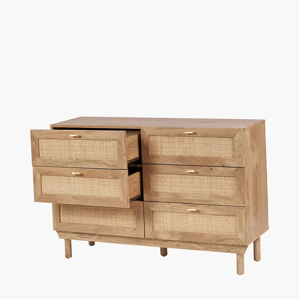 Henrik Natural Rattan 6 Drawer Unit  Nicholas John Interiors