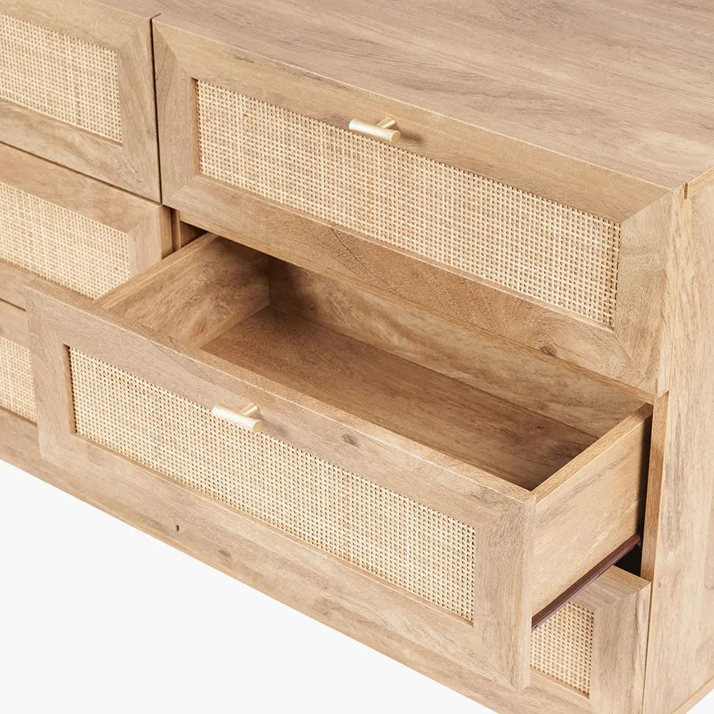 Henrik Natural Rattan 6 Drawer Unit  Nicholas John Interiors