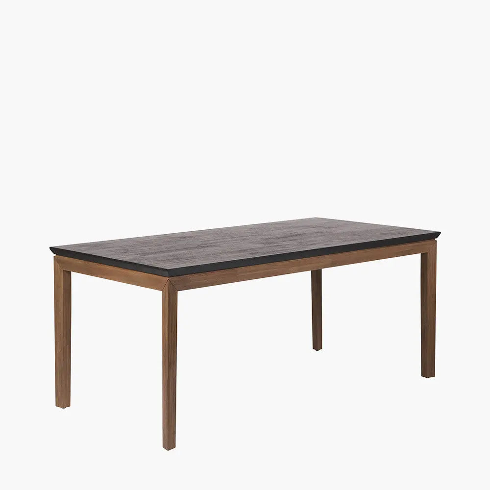 Gio Black and Natural Acacia Wood Dining Table  Nicholas John Interiors