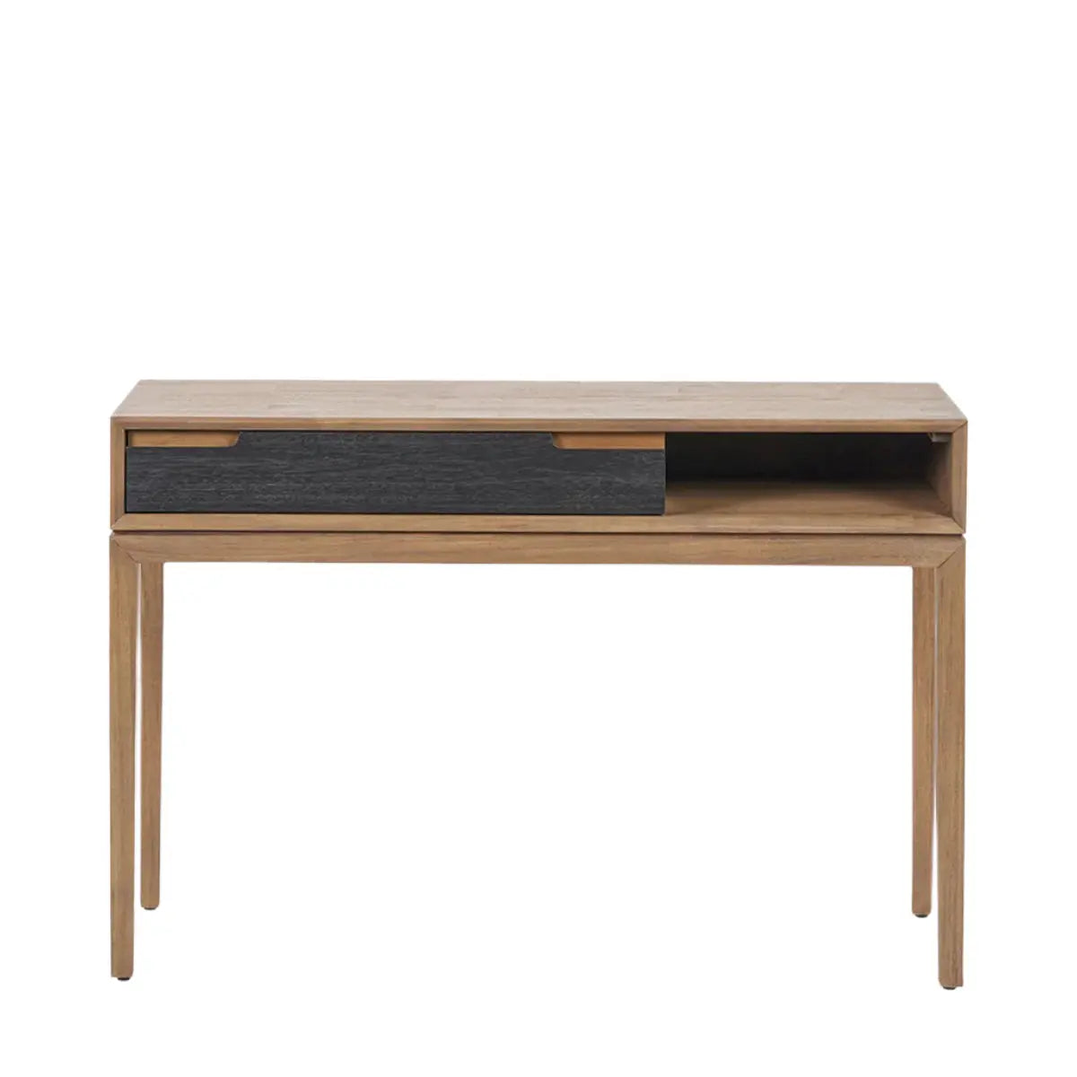 Gio Black and Natural Acacia Wood 1 Drawer Console Table  Nicholas John Interiors