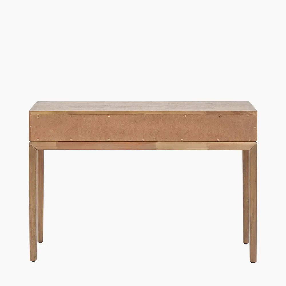 Gio Black and Natural Acacia Wood 1 Drawer Console Table  Nicholas John Interiors