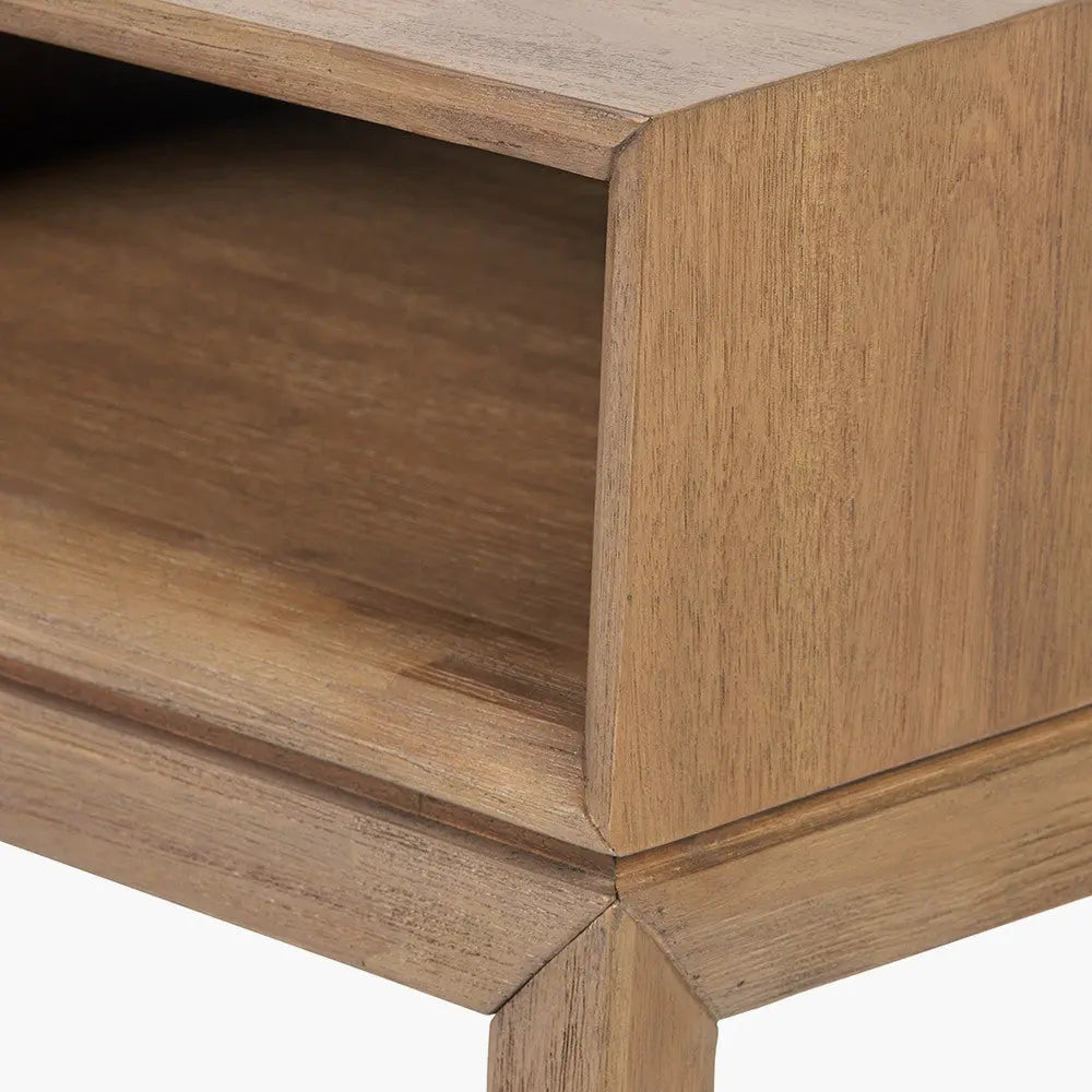 Gio Black and Natural Acacia Wood 1 Drawer Console Table  Nicholas John Interiors