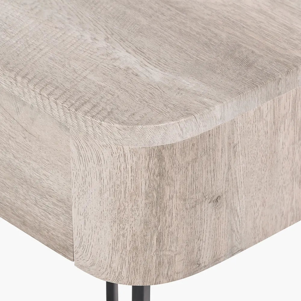 Ukiah Grey Oak Veneer and Black Metal 1 Drawer Unit  Nicholas John Interiors