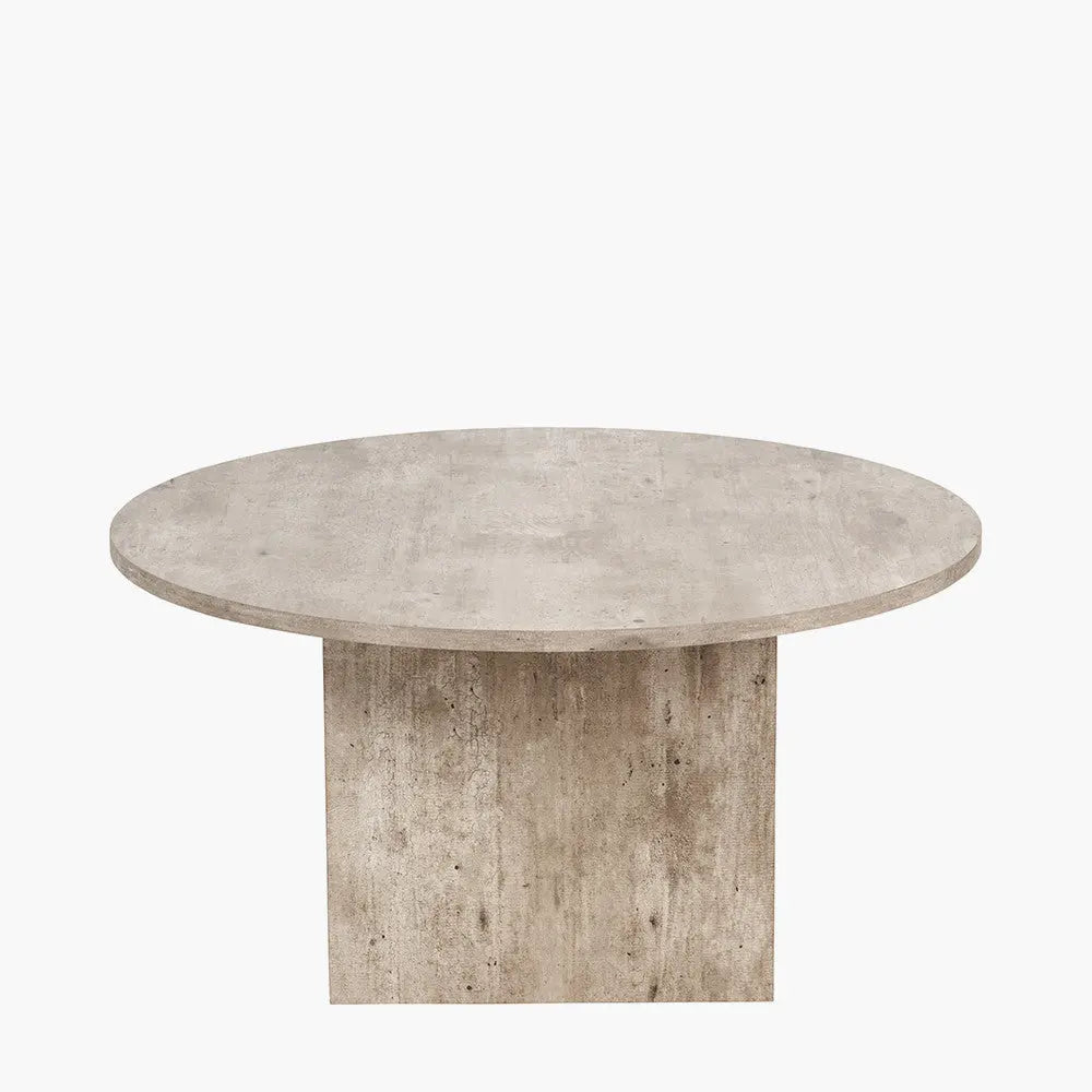 Elkton Concrete Effect Wood Veneer Groove Detail Coffee Table  Nicholas John Interiors