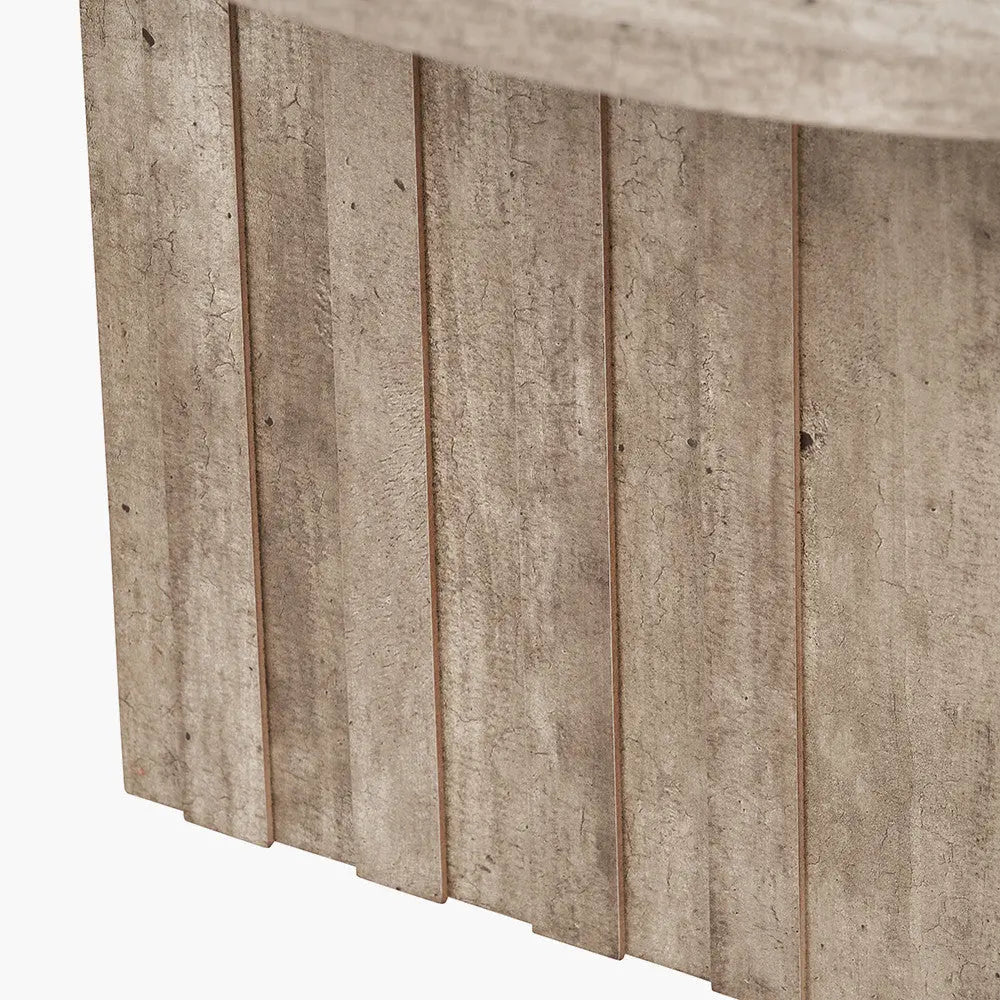 Elkton Concrete Effect Wood Veneer Groove Detail Coffee Table  Nicholas John Interiors