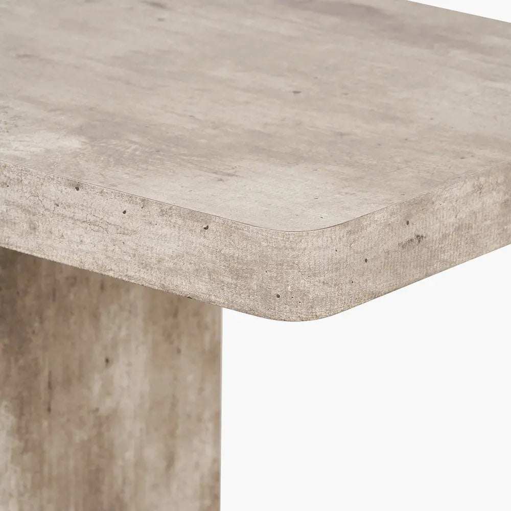 Elkton Concrete Effect Wood Veneer Groove Detail Console Table  Nicholas John Interiors